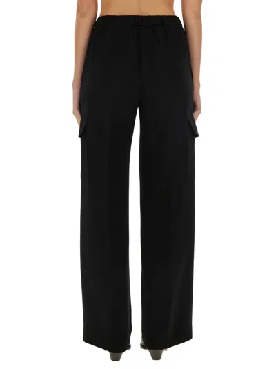 Aspesi Trousers With Multiple Pockets And Elastic Waistband In Black