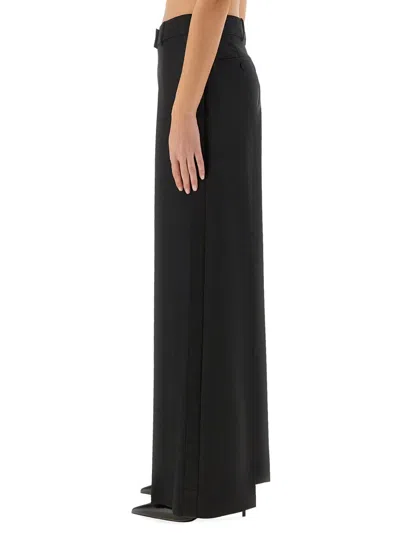 Alexander Mcqueen Wide-leg Pant In Wool Blend In Black