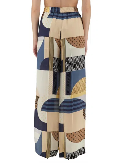 Fendi Pantalone Pigiama In Crêpe Stampata   Donna