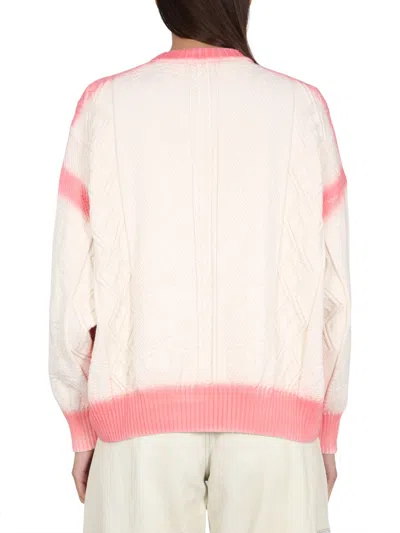 Palm Angels Patent Leather Effect Palm Sweater In Pink