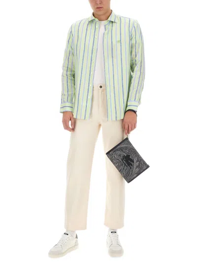 Etro Men's Pegasus Shirt In Green