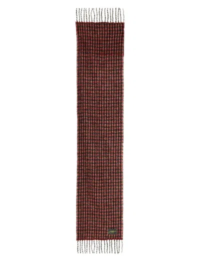 Ganni Women Plaid Scarf In Red