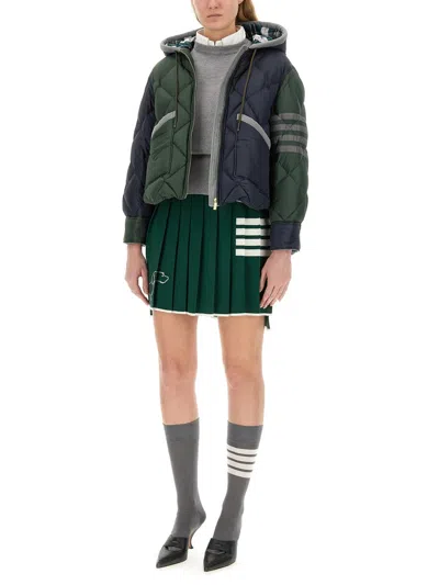 Thom Browne Hector Icon Pleated Mini Skirt In Green