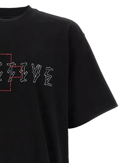 44 Label Black Crewneck Logo T-shirt In Black