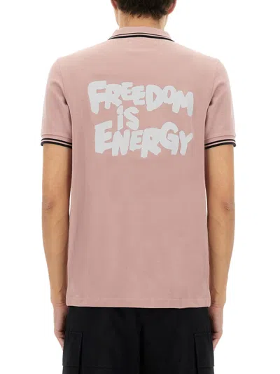 Comme Des Garçon Shirt Polo "freedom" In Pink