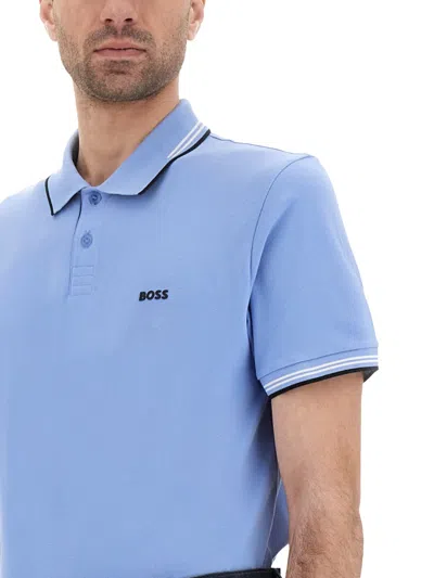 Hugo Boss Boss Polo "paul" In Blue