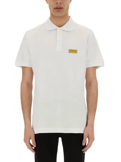 Versace Jeans Couture Polo Shirt With Logo Plaque In White
