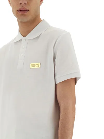 Versace Jeans Couture Polo Shirt With Logo Plaque In White