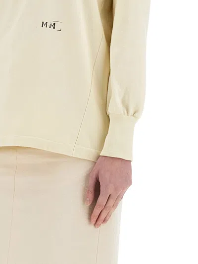 Maison Margiela Polo Shirt With Print In Yellow