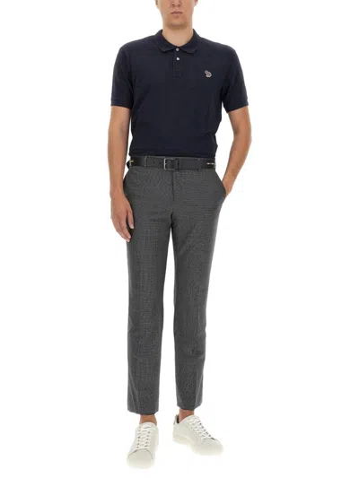 Ps By Paul Smith Ps Paul Smith Polo Shirt With Zebra Patch In Blue