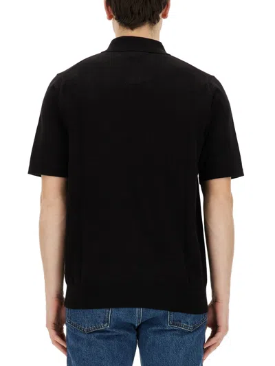 Ps By Paul Smith Polo Shirt With Zebra Patch In Black