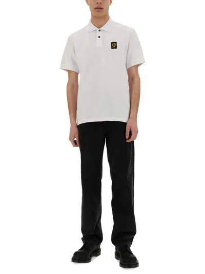 Belstaff Polo With Logo In White
