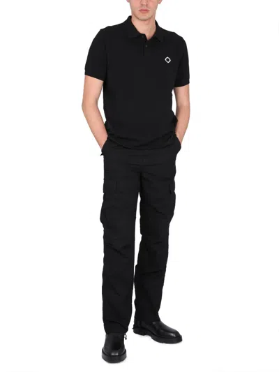 Ma.strum Logo-detail Polo Shirt In Black