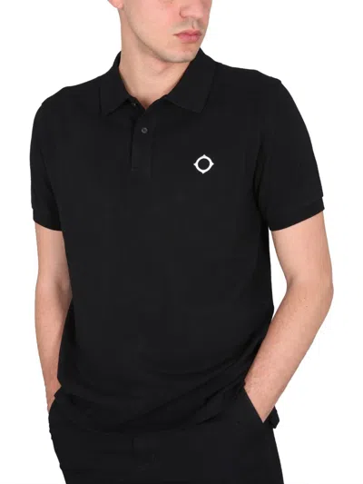 Ma.strum Logo-detail Polo Shirt In Black