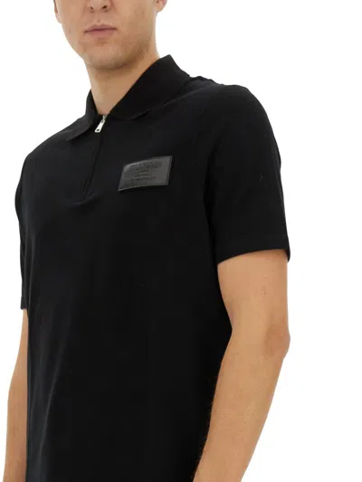 Balmain Cotton Polo Shirt In Black