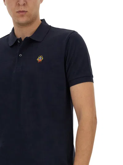 Bally Short Sleeve Polo Shirt With Collar Design In Blue