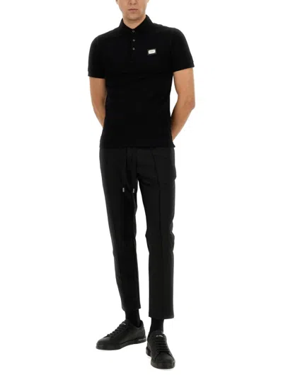 Dolce & Gabbana Polo With Logo In Black