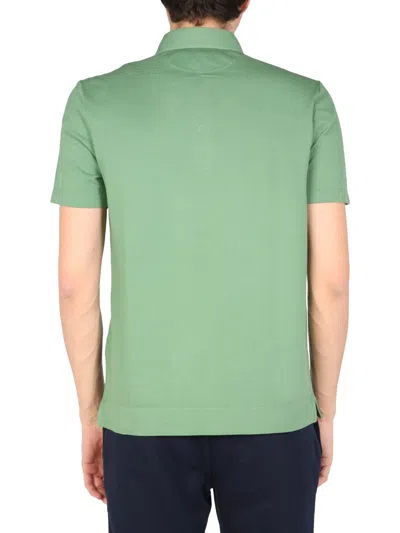 Ballantyne Polo With Logo Embroidery In Green