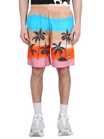 Barrow Poplin Bermuda Shorts Unisex In Multi