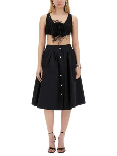Moschino Poplin Skirt In Black