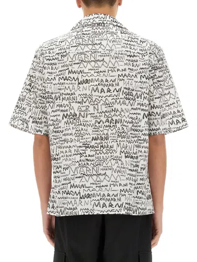 Marni Men's Pencil Logo Print Shirt | Size 48 | Cumu0213a5 In Multi
