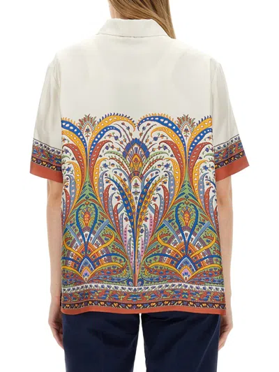 Etro Silk Shirt With Collared Neck And Print