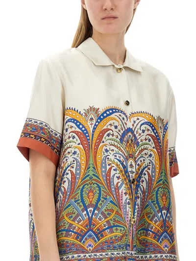Etro Silk Shirt With Collared Neck And Print