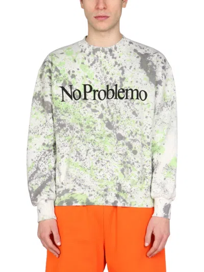 Aries Printed Sweatshirt | Size Medium | Ssar20222 In Multi