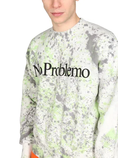 Aries Printed Sweatshirt | Size Medium | Ssar20222 In Multi