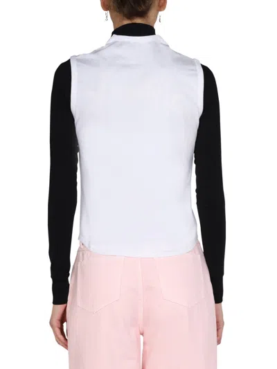 Raf Simons Grimcrawler-print Sleeveless Top In White