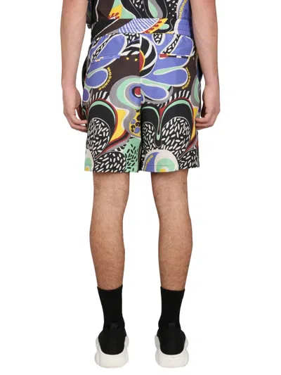 Moschino Printed Swim Shorts In Black