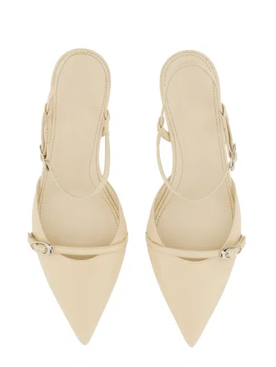 Aeyde Off-white Melia Leather Kitten Heels In Neutral