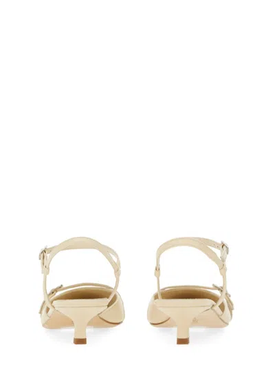 Aeyde Off-white Melia Leather Kitten Heels In Neutral