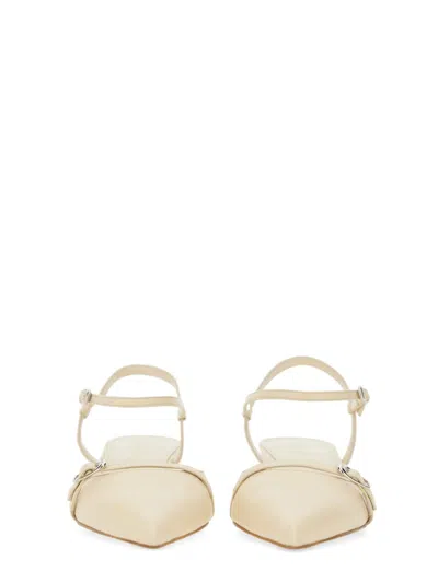 Aeyde Off-white Melia Leather Kitten Heels In Neutral