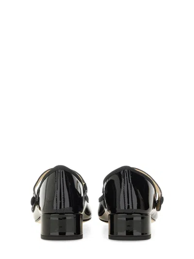 Repetto Ballerina In Shiny Leather With Strap In Black