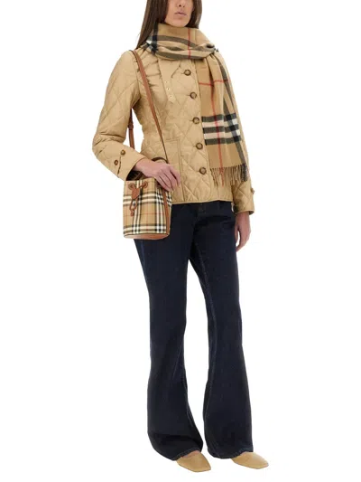 Burberry Fernleigh Quilted Jacket With Check Lining In Neutral
