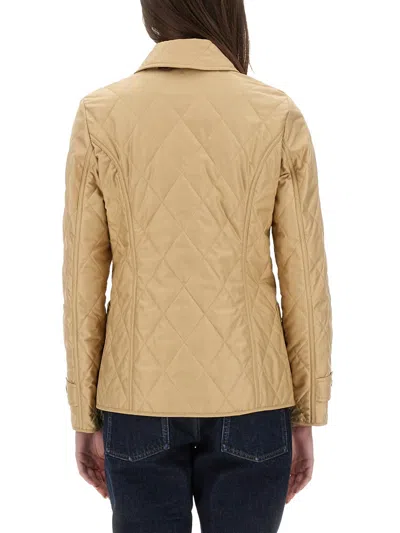 Burberry Fernleigh Quilted Jacket With Check Lining In Neutral