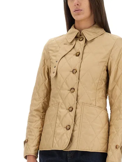Burberry Fernleigh Quilted Jacket With Check Lining In Neutral