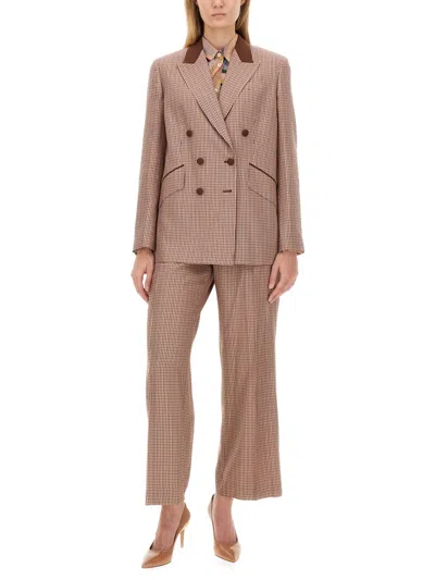 Ps By Paul Smith Ps Paul Smith Pleat Detailed Check Patterned Trousers In Multi