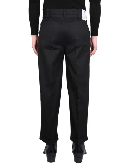 Pt Torino Straight Wool Trousers Elastic Waist In Black