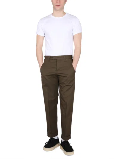 Pt Torino Pressed-crease Straight-leg Trousers In Brown