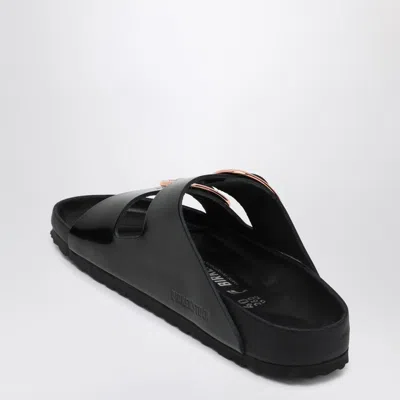 Birkenstock Slide Arizona Big Buckle In Shiny Black Leather