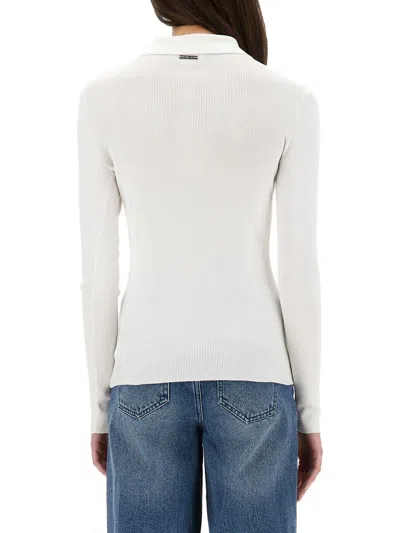 Michael Kors Ribbed Cardigan In White