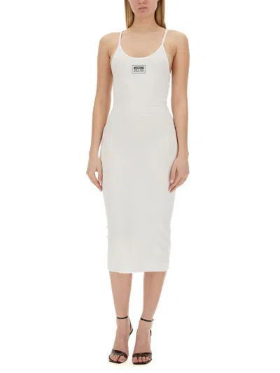 Moschino Jeans Ribbed Dress In White