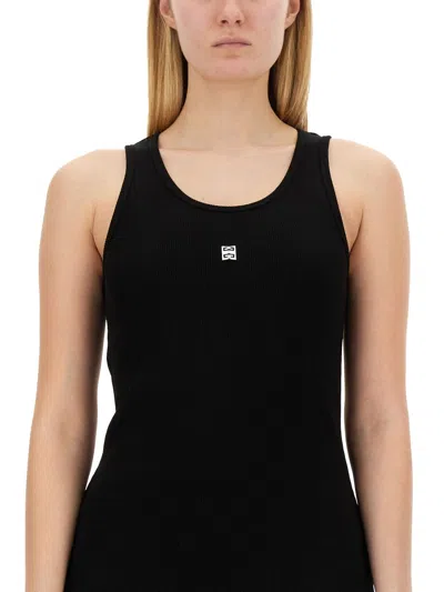 Givenchy 4g Plaque Cotton Long Dress In Black