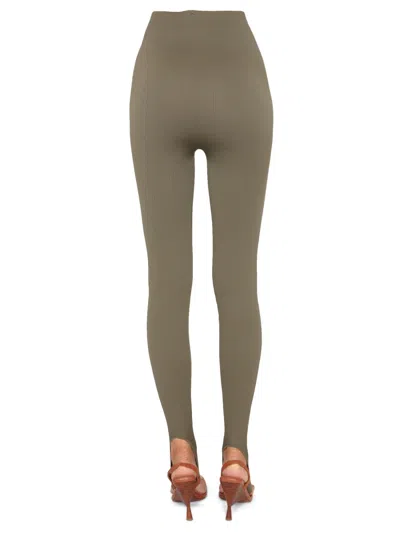 Andreädamo Ribbed Leggings In Green
