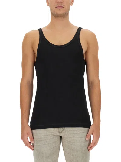 Dolce & Gabbana Marcello Ribbed-knit Tank Top In Black