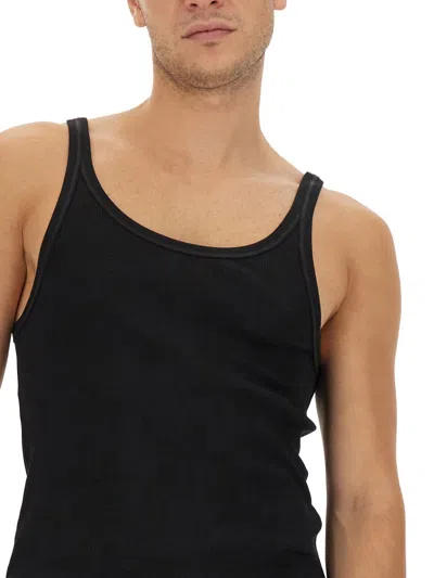 Dolce & Gabbana Marcello Ribbed-knit Tank Top In Black