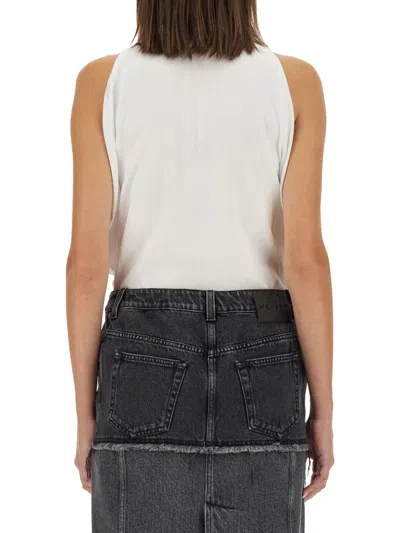 Alexander Mcqueen Draped Ribbed Tank Top In White