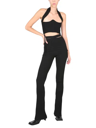 Andreädamo Andreādamo Ribbed Trousers With Cut Out Belt